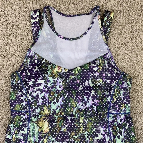 Lululemon purple and green floral running in the city tank sz 8 - Picture 4 of 11